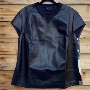 3.1 Philip Lim Short Sleeve Leather Shirt
